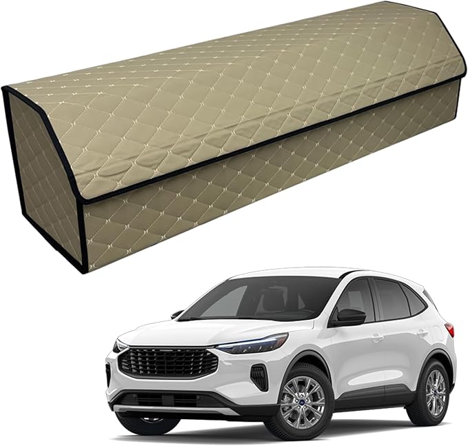 Car Trunk Organizer for For Ford Escape - Custom Fit,Easy Installation，Large Space Outdoor Trunk Organizer with Leather,Hook and Loop Fastener,4-Layer Cover,For Ford Escape 2020-2025