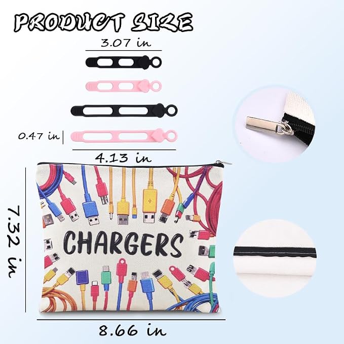 Sisadodo Charging Cable Organizer Travel Bag Toiletry Makeup Cosmetic Bags Medicine Med Toiletry Bag Pouch Diabetic Gifts Bags