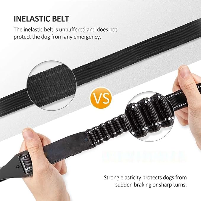 1 Piece Dog Car Seatbelt for VW Caddy 5/V 2020-2024 2025 | Durable pet restraint with elastic bungee buffer ensures safe canine travel preventing sudden stop road injuries
