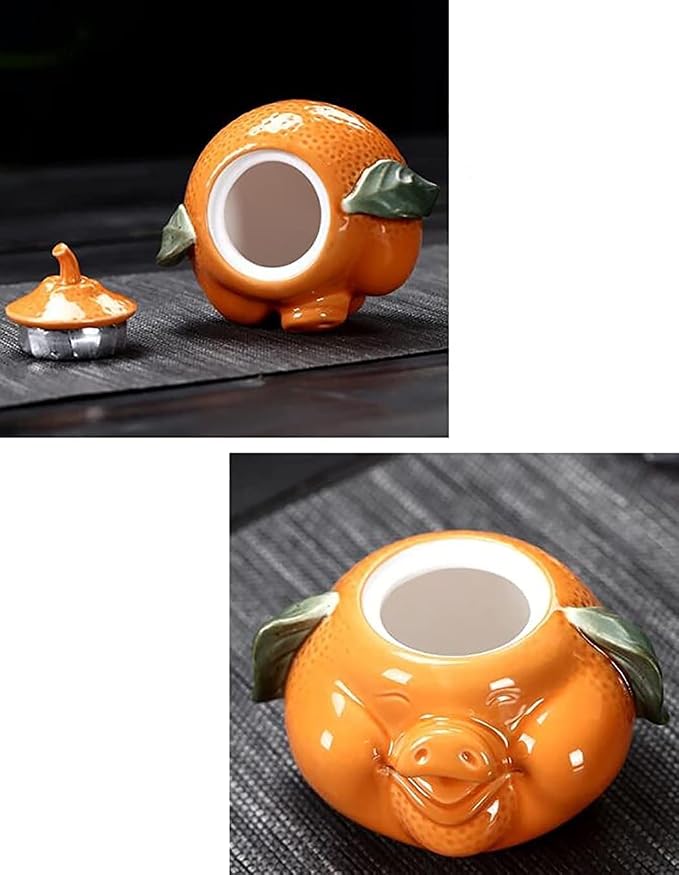 Creative Piggy Mini Food Jar Portable Ceramic Small Tea Pet Decoration Sealed Storage Tank Tea Caddy
