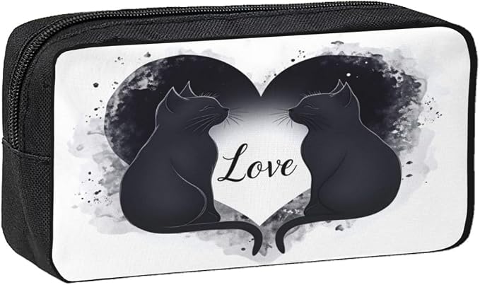 Loving Cats Large Pencil Case, Durable Pen Bag Zipper Organizer Pouch for Office Travel for Women Men