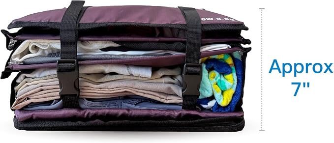 Stow-N-Go Hanging Travel Shelves, Packing Organizer for Luggage. Carry on Closet for Suitcase. Expandable Packing Cube. Travel Essentials. (Burgundy, XL = (L) 17.7" x (W) 11.8")