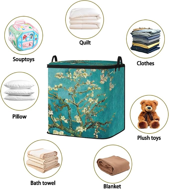 2pcs blanket storage bag for under bed,closet organizers 95L | clothing sweater sheet bedding comforter duvet quilt pillow toy storage bags with lids,dorm room essentials for containers