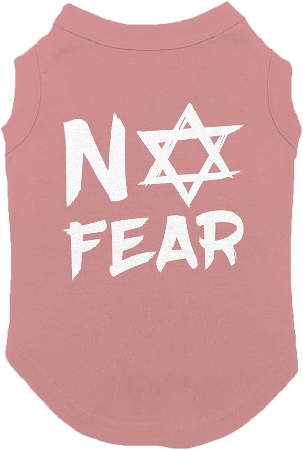 No Fear Star of David - Stand with Israel Dog Shirt (Mauve, 2X-Large)