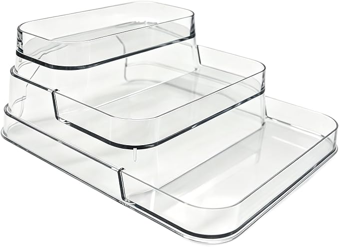 3-Tier Spice Rack, Clear PET Kitchen Storage | No assembly required, fits kitchen, bathroom, pantry, Holds spices, vitamins, cosmetics, BPA-free, space-saving