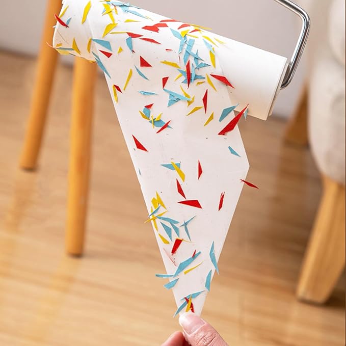 6.3 inch Large Lint Roller Refills for Pet Hair Extra Sticky Roller Refills 6.3 in Long Handle Lint Roller Replacement for Floor Carpet Couch Clothes (Pack of 4)