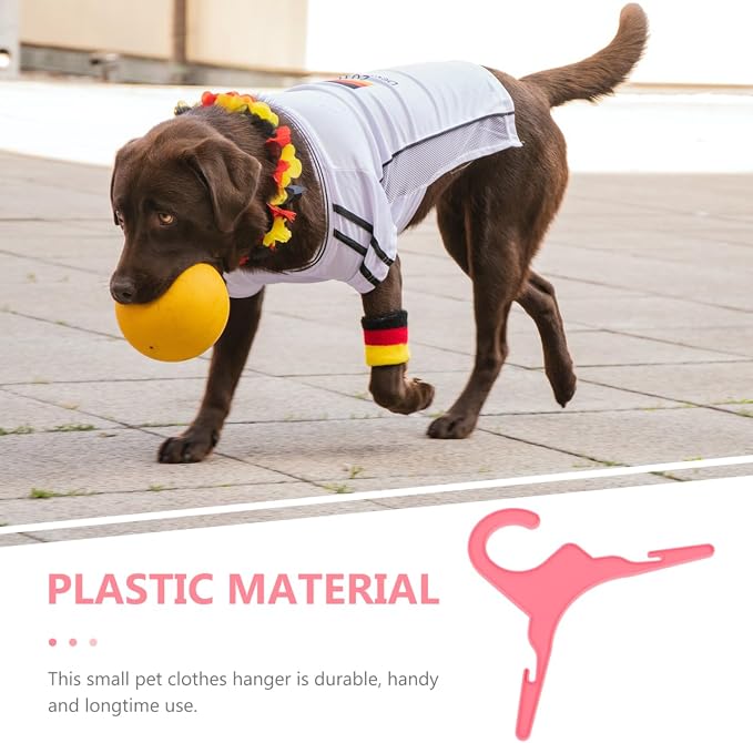 POPETPOP 10-Pack Pet Clothes Hangers Plastic Dog Clothes Hanger Rack for Small Pets Anti-Skid Puppy Cat Clothing Hanger Lightweight Closet Organizer for Indoor Outdoor Storage