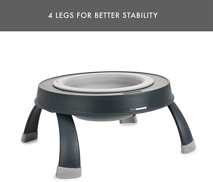 Dexas Pets Single Elevated Pet Feeder/Pet Bowl, Large/ 4 Cup Capacity, Light Gray