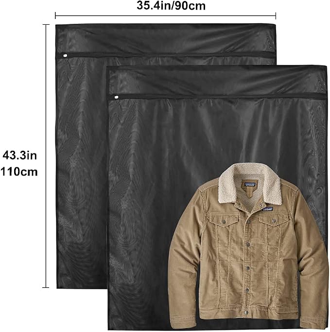 2Pcs Extra Large Mesh Laundry Bags for Washing Machine - Ideal for Delicates, Blankets, Sheets, Bedding, Toys, Pet Items - Zippered Mesh Bags for Travel, Storage, Dorms, Home (43 x 35 Inches) | Zippered mesh bags for delicates, blankets, toys, pet item...