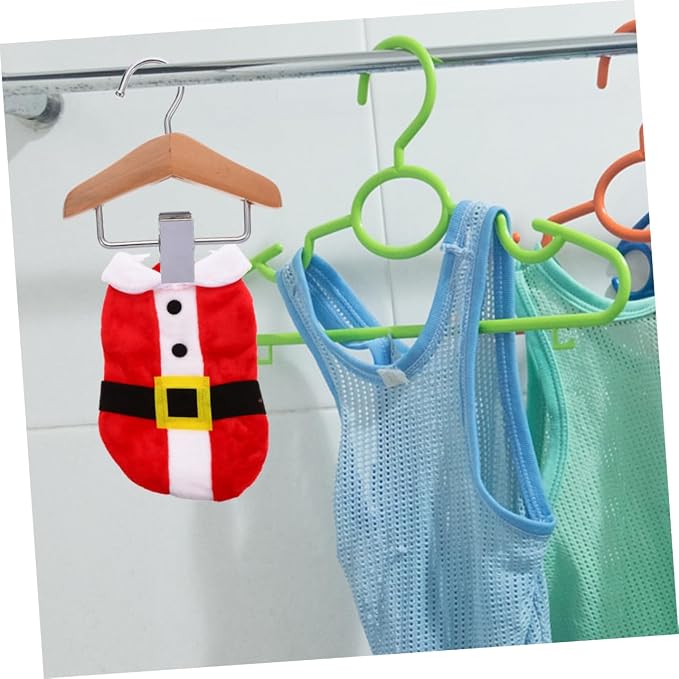 Happyyami 2pcs Dog Hangers Pet Clothes Hanger Rack for Dogs Cat Organizer Skirt Hanging Clip for Pants