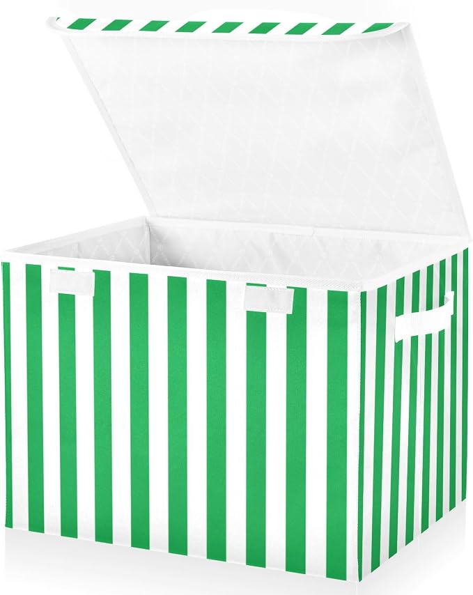 Santa Claus Fabric Storage Bins with Lid Foldable Storage Boxes 40L Baskets | Decorative Storage Boxes, 300D Oxford Cloth, Hollow Board Frame, Flip Top Velcro Lid, 16.5x12.6x11.8 inch, Collapsible Design