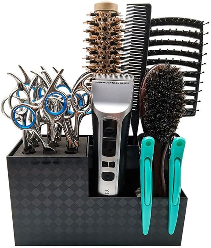 HomeSoGood Hairdressing Tool Storage Box Barber Comb Holder Salon Styling Storage Rack Cosmetic Organizer for Barber Shop Pet Grooming Shop Supplies