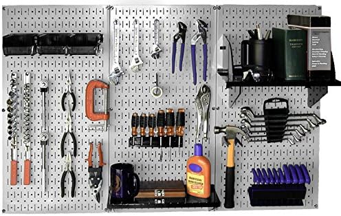 Wall Control 30-WRK-400GB Standard Workbench Metal Pegboard Tool Organizer,Gray/Black