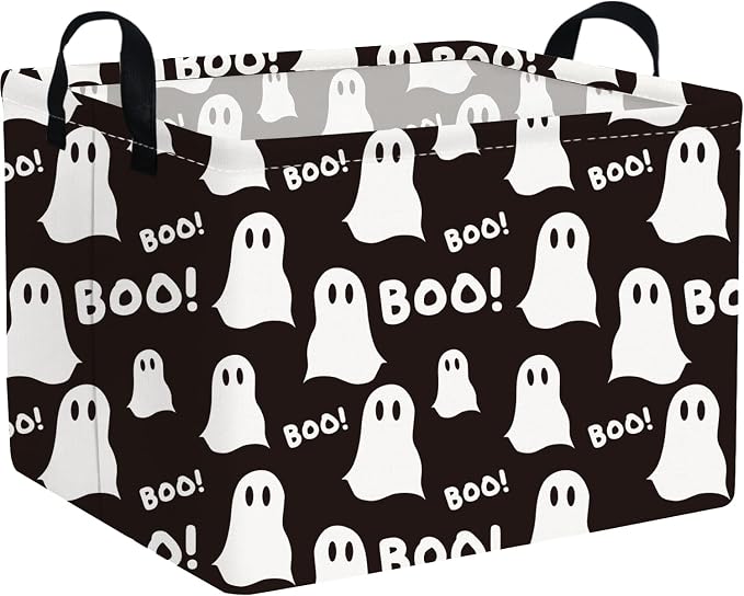 Halloween Boo Horror basket,Empty Halloween basket,Horror and thriller decor,Trick or Treat Box for Boys and Girls,Horror decor(Boo Ghost)