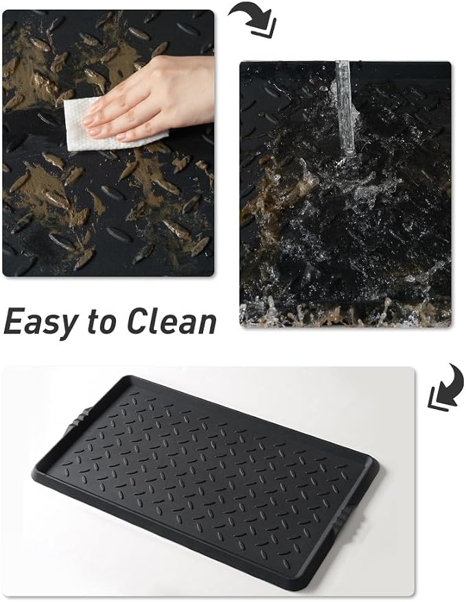 SUPENUIN Extra Large Boot Tray 48 Inch Boot Storage Heavy Duty Rubber Mats for Floor Waterproof Shoe Mat Tray for Entryway Multi Use Shoe Rug 16x47.5 Inches