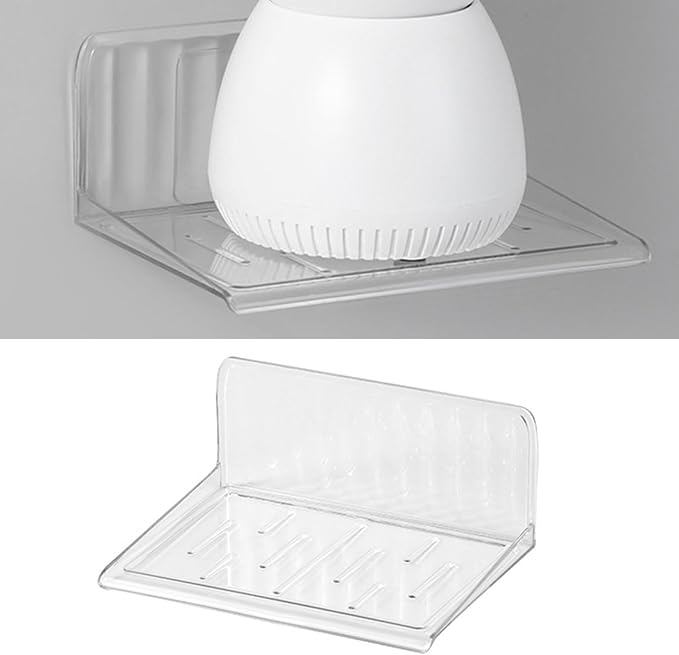 Small Floating Shelf Wall Mount Shelf for Security Cameras Speakers Routers Baby Monitors Plastic Durable Space Saving Organizer Neat and Tidy Design Easy Installation No Drilling