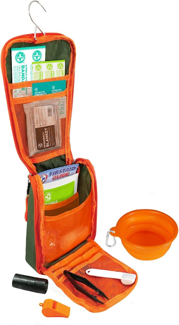 Be Smart Get Prepared Trails N' Tails First Aid for You & Your Pet | 72 Pieces - Pet Care & Emergency Essentials - Designed for Pets, Outdoor, Auto & Home - Compact & Portable