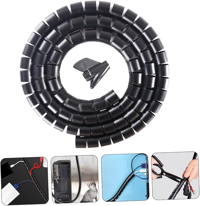 VILLCASE 1 Set Cable Sleeve Spiral Wire Organizer for Cord Management Easy Installation Made of Durable Pe Material for Use Wires from Pets