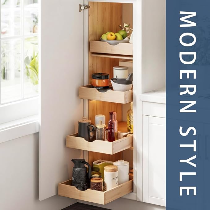 Pull Out Cabinet Drawers - 6x2 Size Options (12-23'W,18-21'D), Pre-Assembled with Soft Close Slides, Solid Beechwood, Easy Installation(12'W x 18'D)