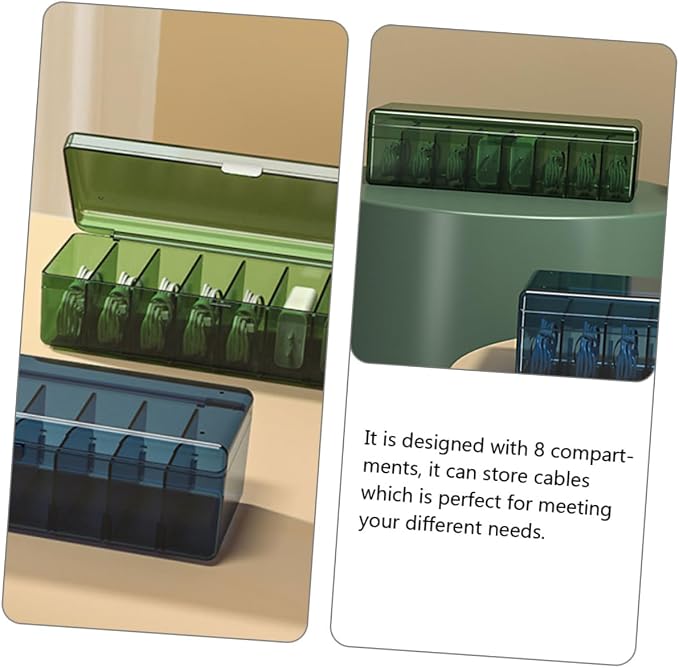TEHAUX 2pcs Cord Organizer Box Data Cable Storage Wire Storage Bins Phone Charger Organizer Pet Material