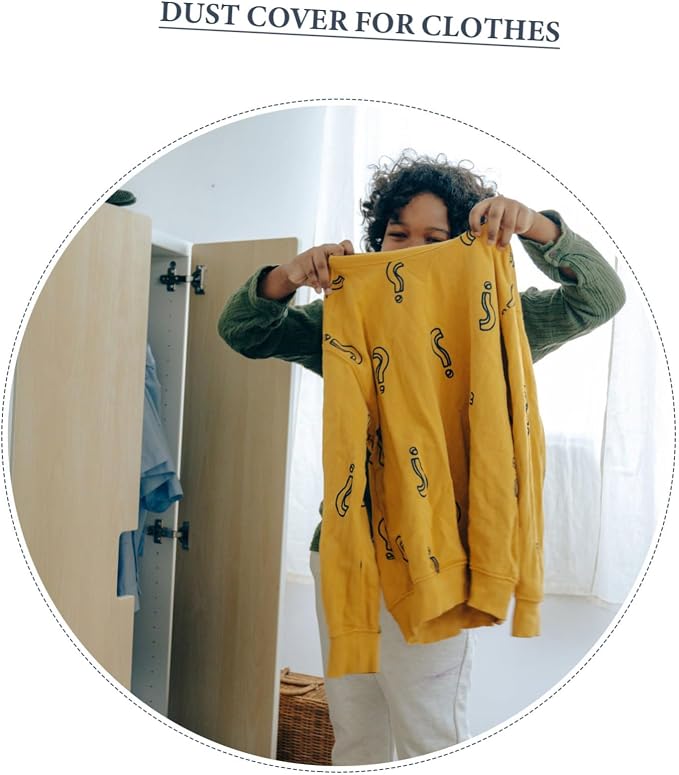 2 Pack EVA Garment Covers for Suit and Coat Storage 60x80cm | Breathable White Dustproof Hanging Design, Prevents Yellowing and PET Hair, Closet Organization