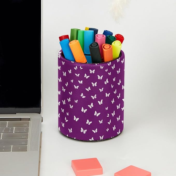Butterflies Pen Holder, Pencil Cup Marker Brush Holder Desk Storage Case, Desktop Organizer for School Office Home Supplies