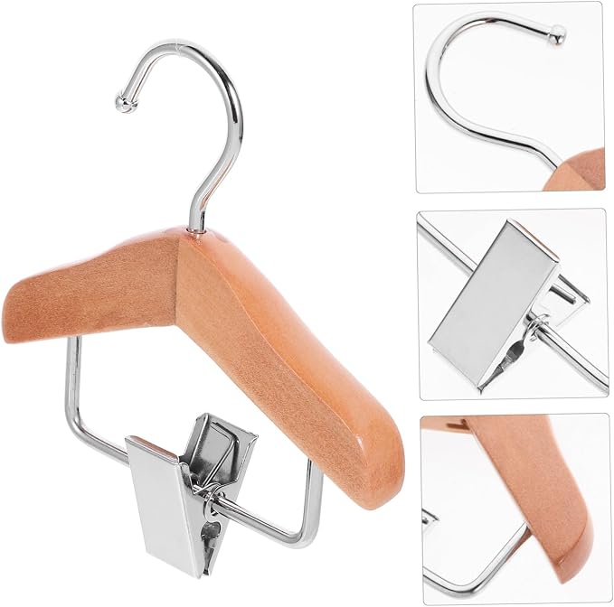 Wooden Pet Clothes Hanger Rack Multi-Purpose Dog Cat Clothing Clip Hanger Lightweight Design for Hanging Pet Apparel for Closet Indoor Drying