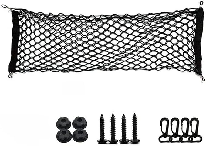Car Nets Universal Car Trunk Storage Organizer Net Mesh Storage Bag Nylon Car Rear Cargo Net For A3 A4 A6 Q2 Q3 Q5 Q7 S3 S4 S5 S6 S7 Cargo Net (Double 110x40)