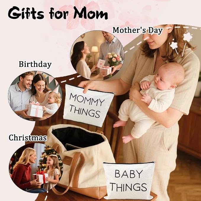 Mommy Things Baby Things Pouch Bags Stuff for Mom After Having a Baby Bag Gift New Mother Gifts After Giving Birth Pregnancy Essentials for Expecting Mom Gift Bag Mommy to Be Postpartum Mama Pouch