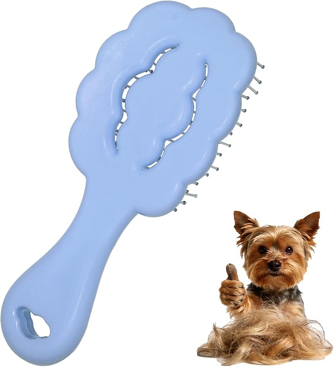 Cloud Shape Small Dog Grooming Brush - Ideal Puppy Hair Brushes for Maltese and Small Breeds- Perfect for Shih Tzus, Yorkies, and Maltipoos - (Blue)