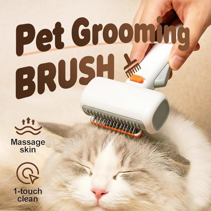 Upgrade 2-in-1 Pet Self-Detangling & Grooming Comb, 2026 New Professional Pet Dematting Comb & Undercoat Rake for Dogs & Cats, Gentle Pets Grooming Brush for Long or Short Hair (2)