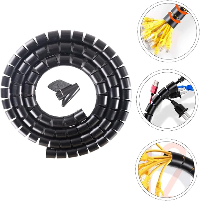 VILLCASE 10 Meter Cable Sleeve Organizer Set for PET Protection Cuttable DIY Wire Wrap Flexible Design for Managing Power Cords and Computer Wires