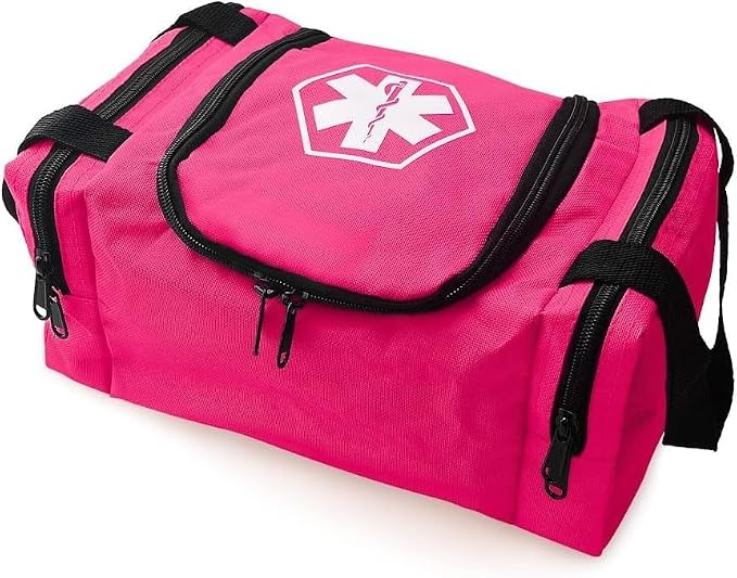 ASA TECHMED First Aid Responder EMS Emergency Medical Trauma Bag EMT, Fire Fighter, Police Officer, Paramedics, Nurse, Pink