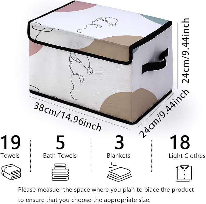 Stackable Clothes Storage Bins with Lids 3 Pack. | Closet Organizers Fabric Cat Printing Box for Home and Office,Blanket Clothes Organizers,Under Bed Storage Containers