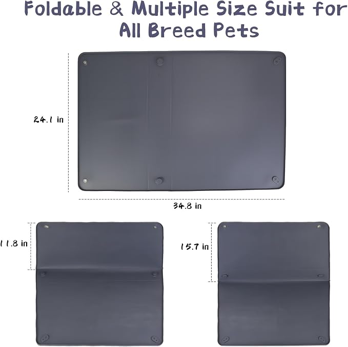Pee Pad Holder for Dogs, 25.5” x 35” Silicone Dog Puppy Pad Holder, Non-Slip Rubber Mat with Raised Edges to Reduce Mess, Versatile Pee Pad Tray for Male & Female Dog Indoor Potty Training