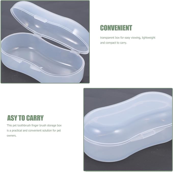 Ciieeo 20pcs Pet Finger Toothbrush Storage Box Pp Carry Case | Easy to Clean, Protects Brush Tips, Portable for Pet Owners, Compact Organizer with View
