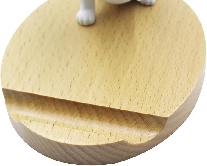 Cute Dog Cell Phone Holder Stand Wooden Smartphone Desk Holder for Mobile Phones Animal Phone Stand Desk Ornament