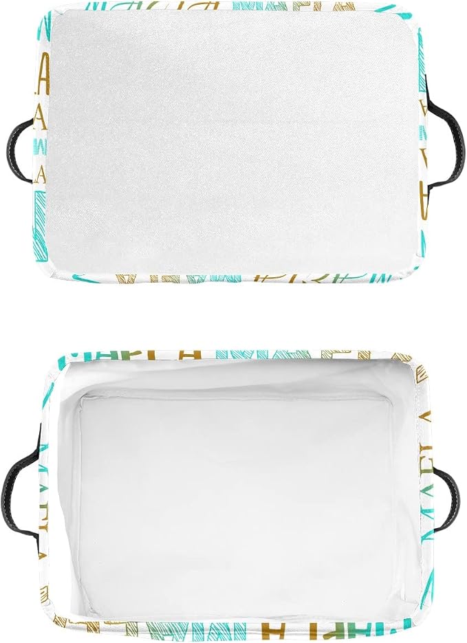 Foldable Personalized Storage Box for Boys Girls with Name Waterproof Kids Custom Storage Bin Baskets Cube Boxes Organizer with Handles for Organizing Shelf Closet, 1 Pack