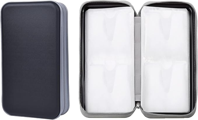 UENTIP CD Case,96 Capacity Hard Plastic DVD Case Holder for Car Home Travel | CD DVD Storage,Zipper Closure,Scratch-Resistant Sleeves,Stay Away Dust and Damp,Storage Music Video Gaming Discs Blu-ray