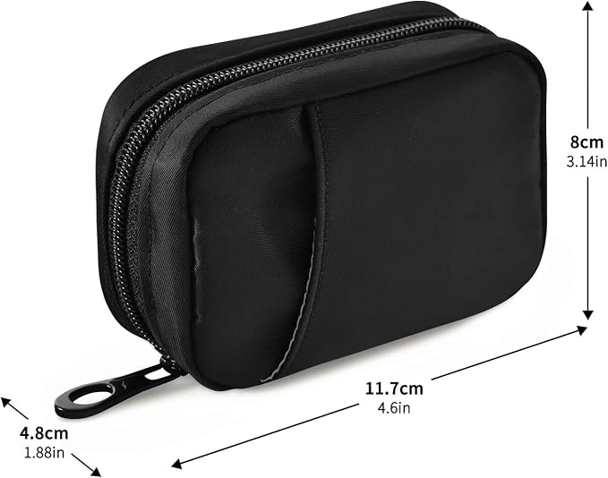 Basic Travel Pill Case 7 Day Pill Organizer Black Pill Case Portable Weekly Pill Box Bag Container Vitamin Supplement Holder with Zipper for Family Business