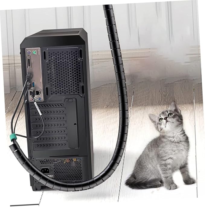 STOBOK Spiral Cable Wrap Sleeve 10m Cable Management Tube for PET-Proofing Wires Flexible Coiled Organizer