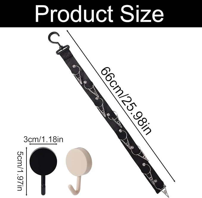 Doll Hanging Organizer, Plush Display Strap Holder Chain with 8 Metal Clips