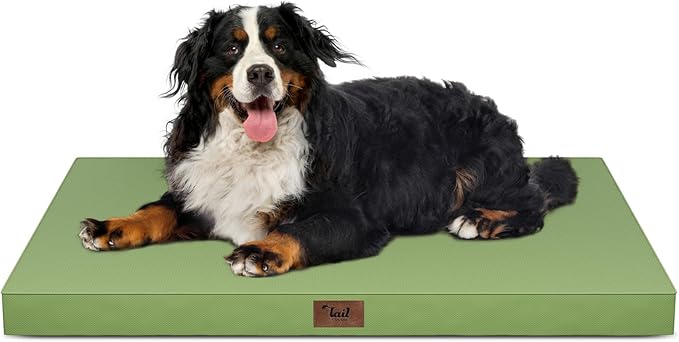 Outdoor Extra Large Dog Bed XXL for Giant Breed Dogs | Egg Crate Orthopedic Foam, Fits 48x30 Crates, TPU Waterproof Layer, Machine Washable 1680D Oxford Cover, Up to 110 lbs