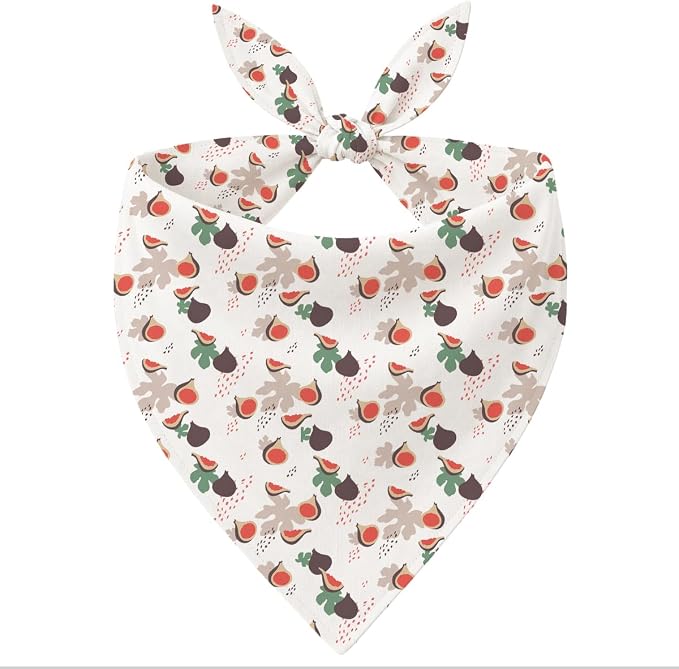 Fig Dog Bandana, Fresh Fruit Pattern Pet Triangle Scarf for Small Medium Dogs, Cute Puppy Bandana for Daily Wear Walks Picnic Birthday Party Family Photos