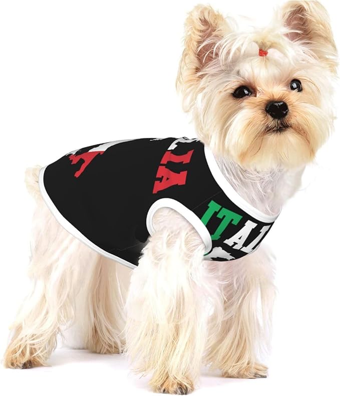 Italia Flag Italy Map Dog Shirts Sleeveless Puppy Cotton T-Shirts