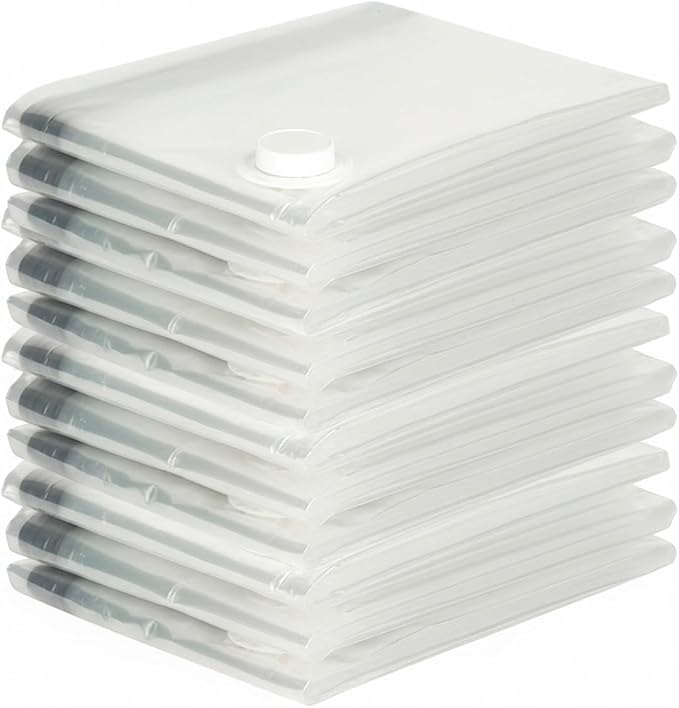 Clear Vacuum Storage Bags with Valve, Reusable Compression Saver for Bedding & Clothes, Space Saving Organizer (1 Pack)