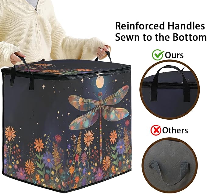 2pcs blanket storage bag for under bed,closet organizers 95L | clothing sweater sheet bedding comforter duvet quilt pillow toy storage bags with lids,dorm room essentials for containers