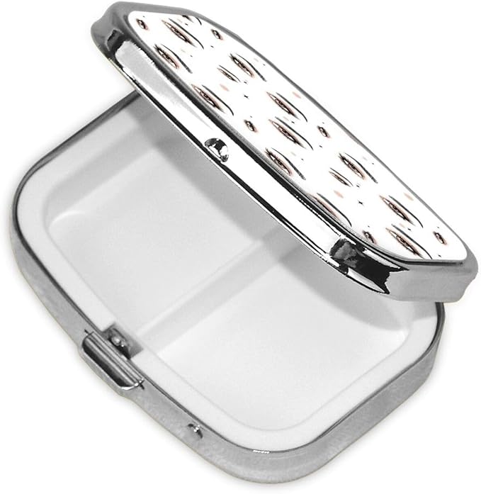 Stainless Steel Pill Box Jewelry-Sized Medicine Organizer Moisture-Proof Outdoor Adventure Gear, Gold Glitter Eyeshadow Beautiful Eyes Eyelash Black Lashes