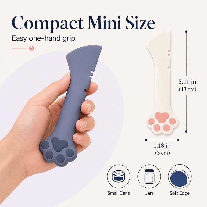Meow&Woof Cat Wet Food Spoon, Mini Spatula for Pet Canned Food, BPA Free Can Spoons for Animal Feeding, Small Jars Spatulas, Easy Clean Scraper for Dog Food Cans （2 Spoons）