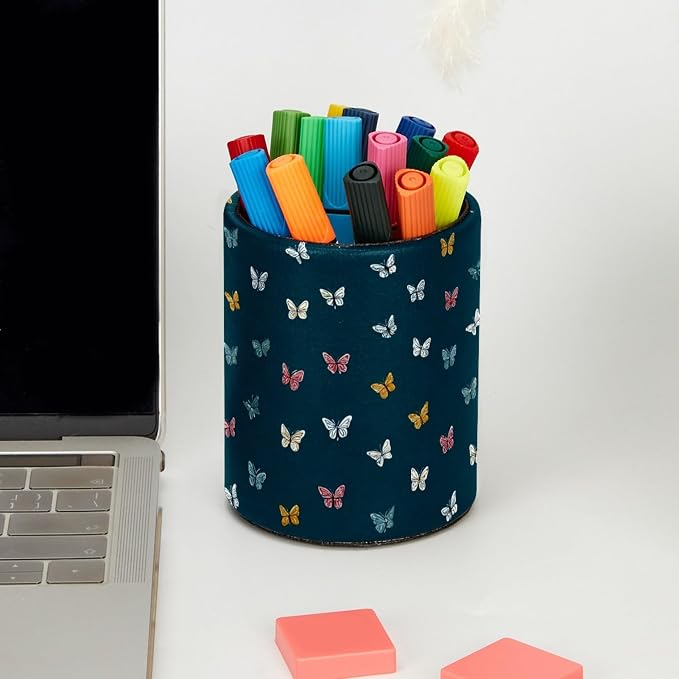 Butterflies Pen Holder, Pencil Cup Marker Brush Holder Desk Storage Case, Desktop Organizer for School Office Home Supplies